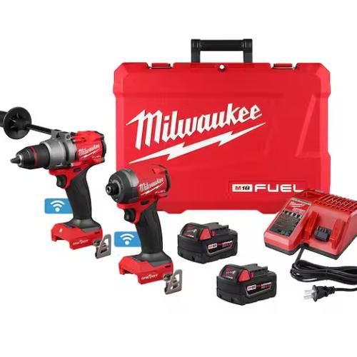 NEW! - Milwaukee M18 FUEL ONE-KEY 18V Lithium-Ion Brushless Cordless Hammer Drill/Impact Driver Combo Kit