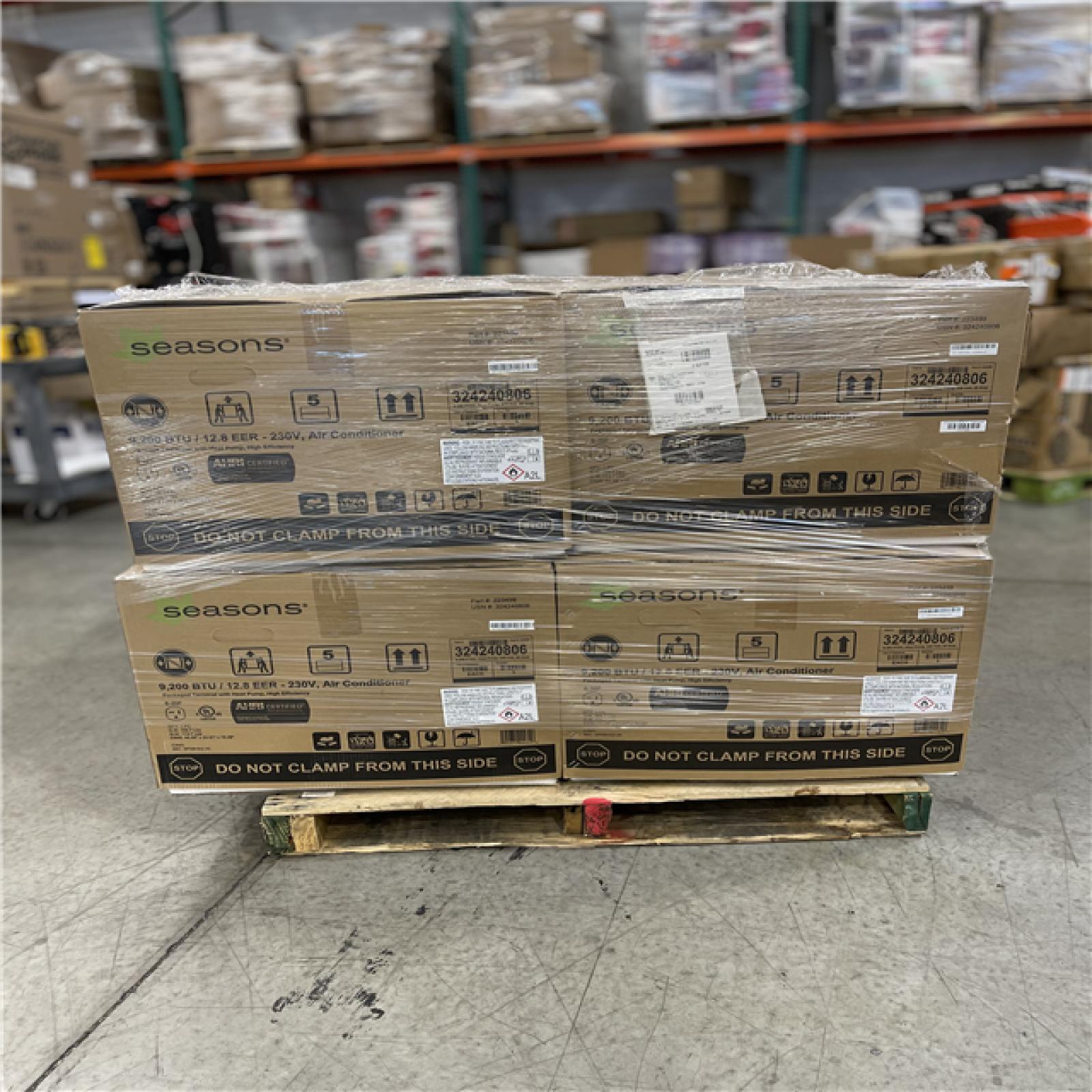 DALLAS LOCATION- Seasons 9200 BTU 230/208 V 20-Amp Heat Pump PTAC PALLET-(4 UNITS)