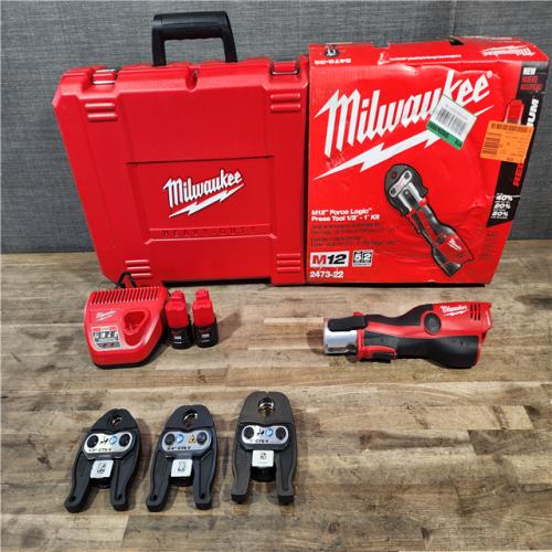 HOUSTON LOCATION - AS-IS (APPEARS LIKE NEW) MILWAUKEE 12-Volt Lithium-Ion Force Logic Cordless Press Tool Kit