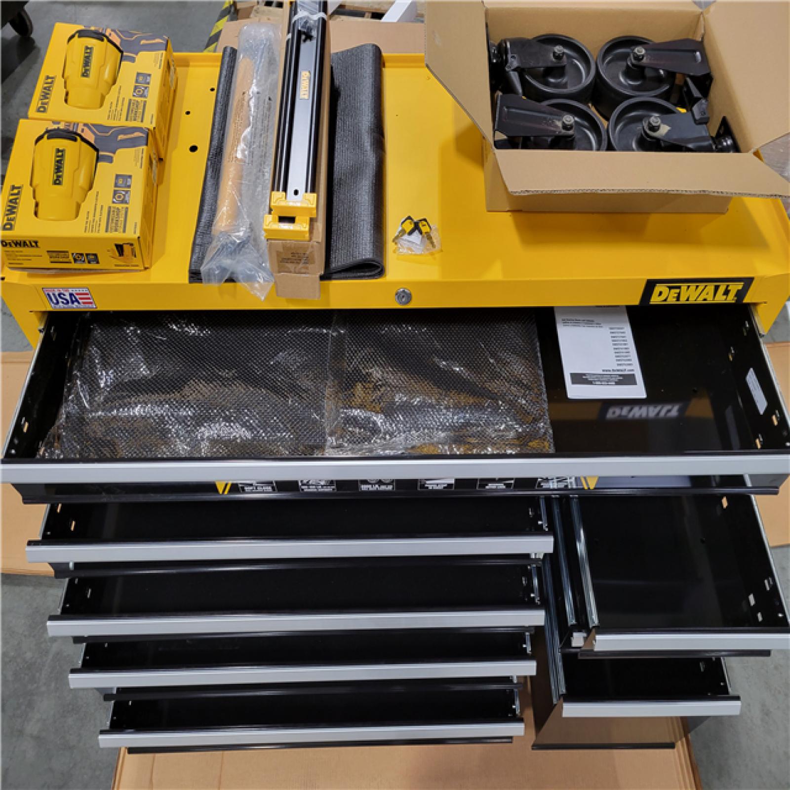 CALIFORNIA AS-IS DEWALT 52 WIDE 8-DRAWER ROLLING TOOL CABINET