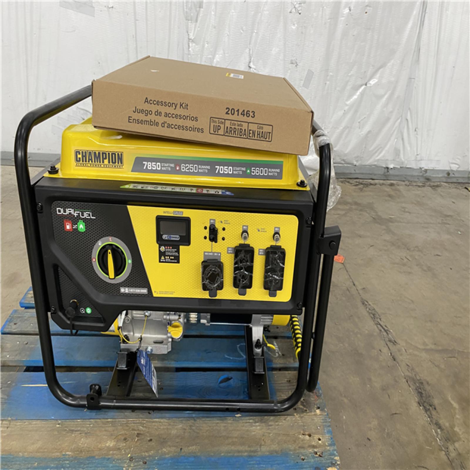 Houston Location - AS-IS Champion Dual Fuel Generator 7850 Starting Watts 6250 Running Watts