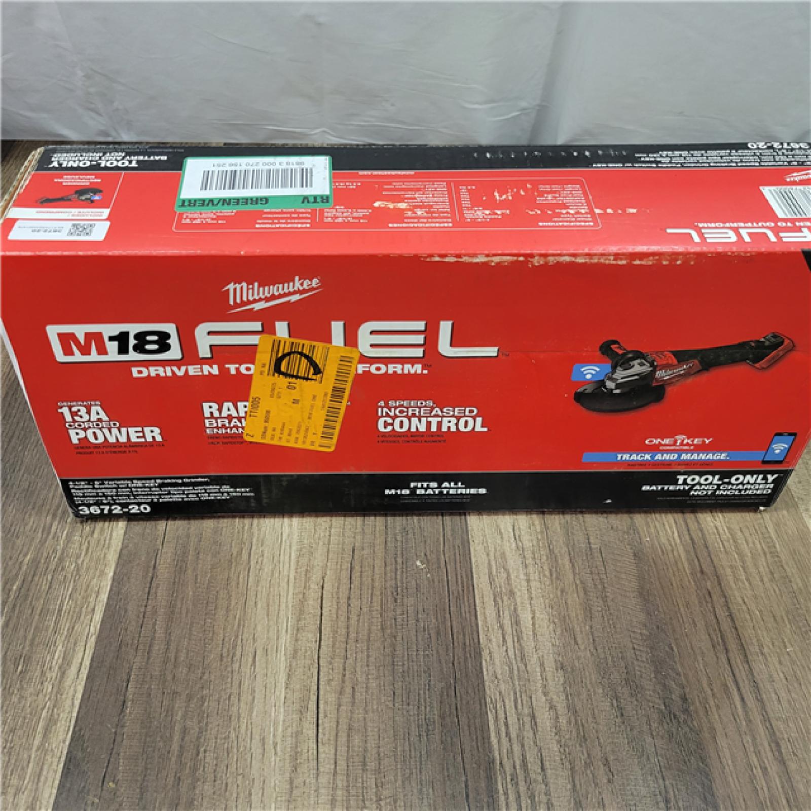 NEW! MILWAUKEE  M18 FUEL ONE-KEY 18V Lithium-Ion Brushless Cordless 4-1/2 in./6 in. Variable Speed Braking Grinder W/Paddle Switch