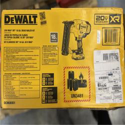 DALLAS LOCATION- DEWALT 20V MAX XR Lithium-Ion 2-1/8 in. 18-Gauge Electric Cordless Brad Nailer Kit w/ 2.0Ah Battery  Charger and Contractor Bag