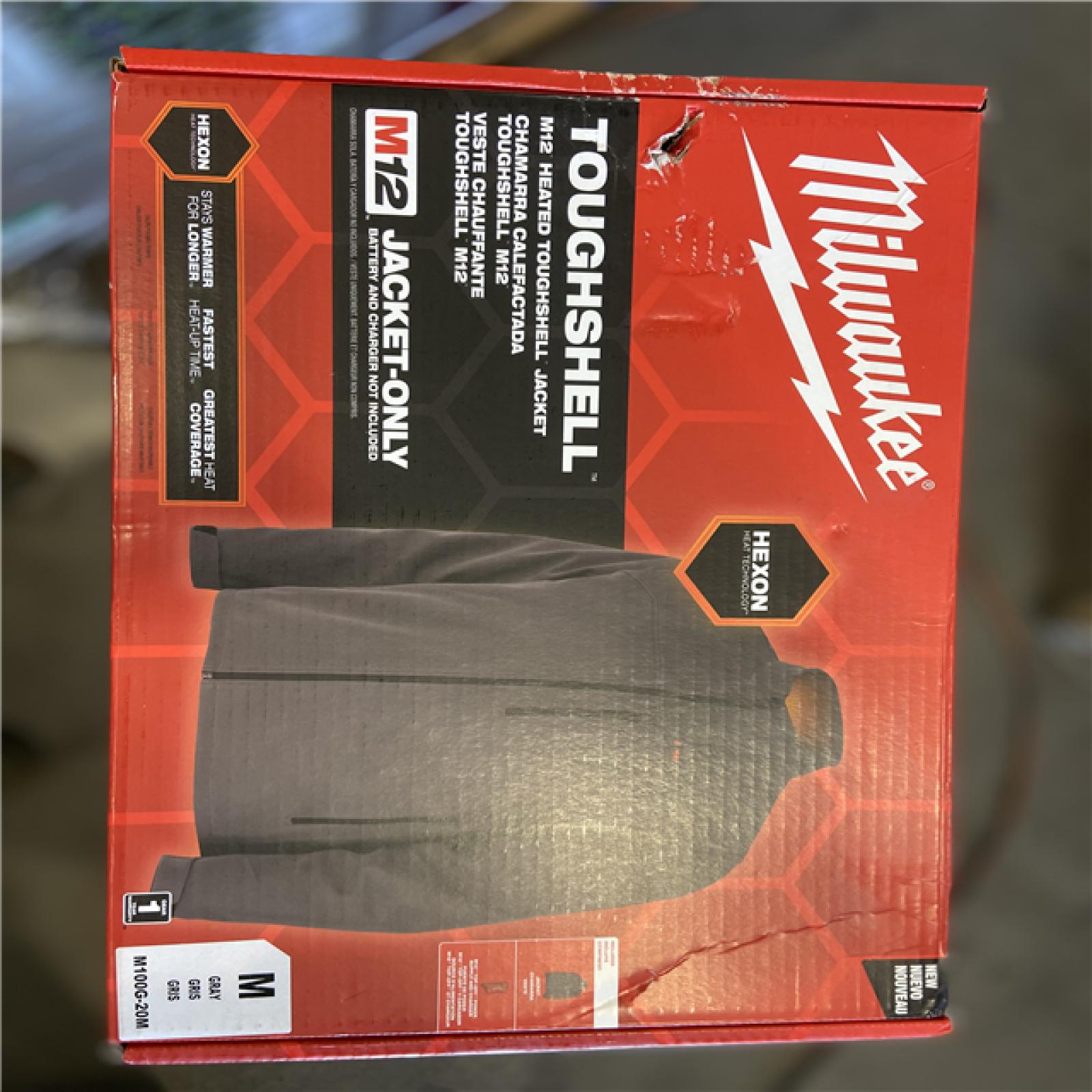 NEW! - Milwaukee Men's Medium M12 12V Lithium-Ion Cordless TOUGHSHELL Gray Heated Jacket