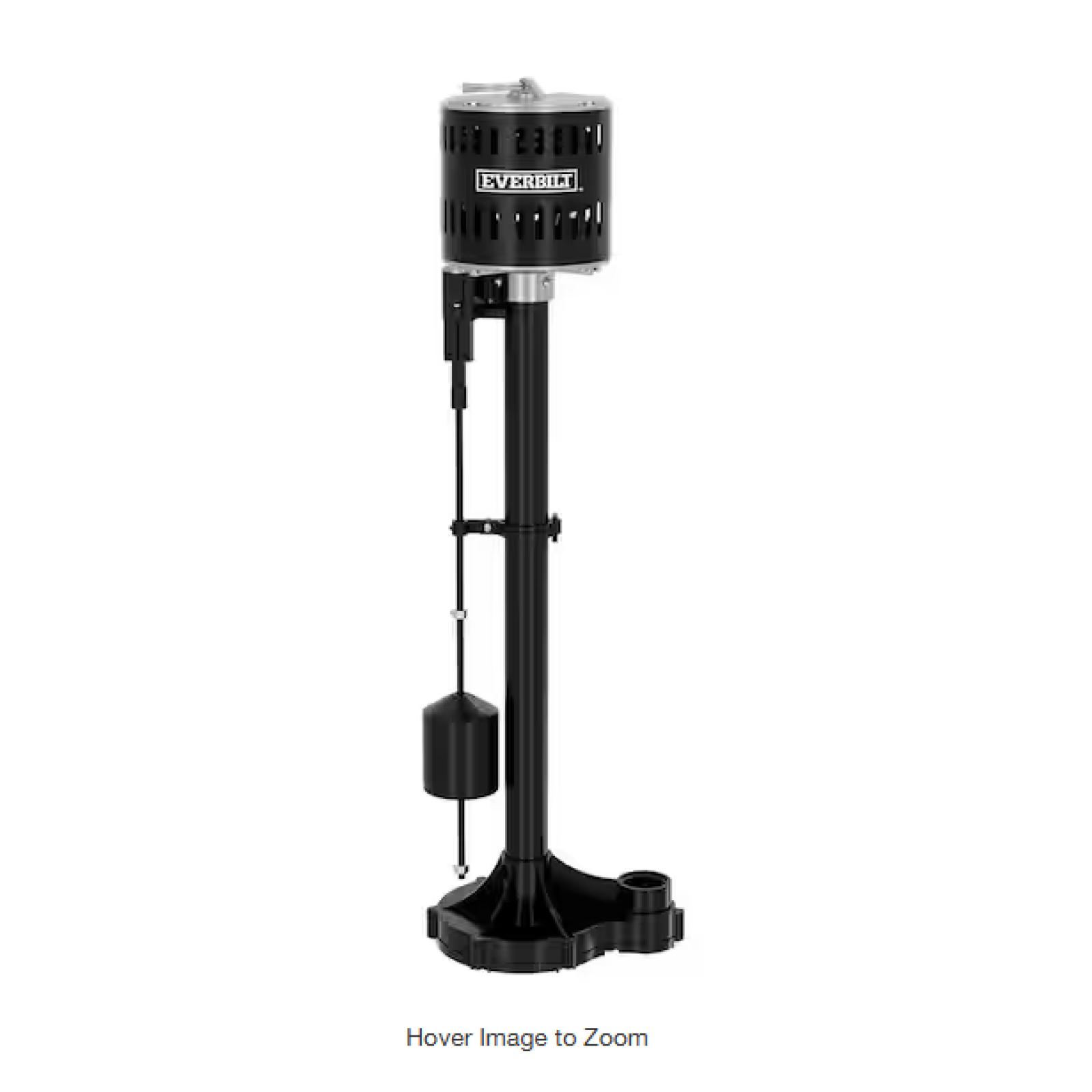 NEW! - Everbilt 1/3 HP Plastic Pedestal Sump Pump