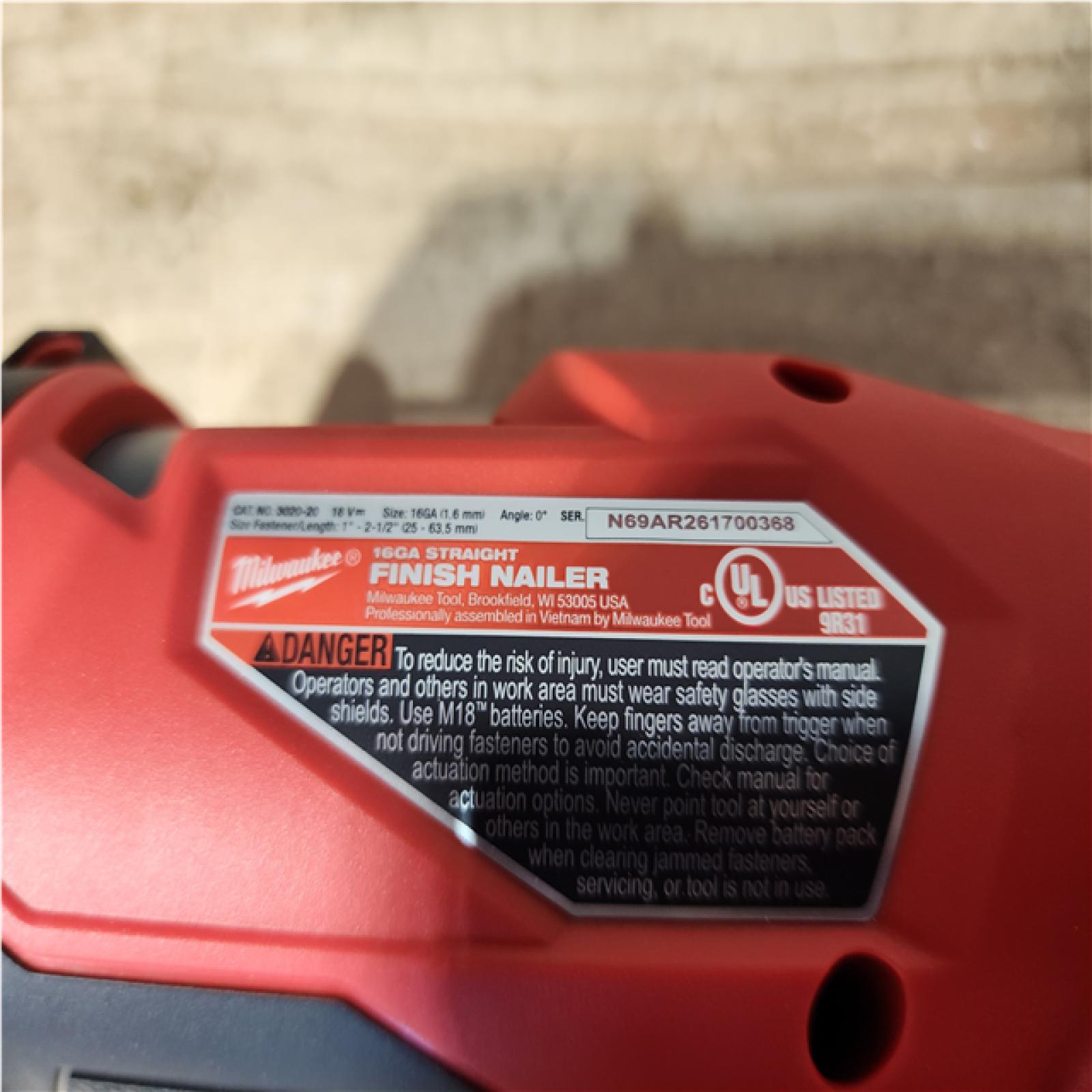 Houston Location AS-IS Milwaukee FUEL 18-Volt Lithium-Ion Brushless Cordless Gen ll 16-Gauge Straight Finish Nailer (Tool Only)