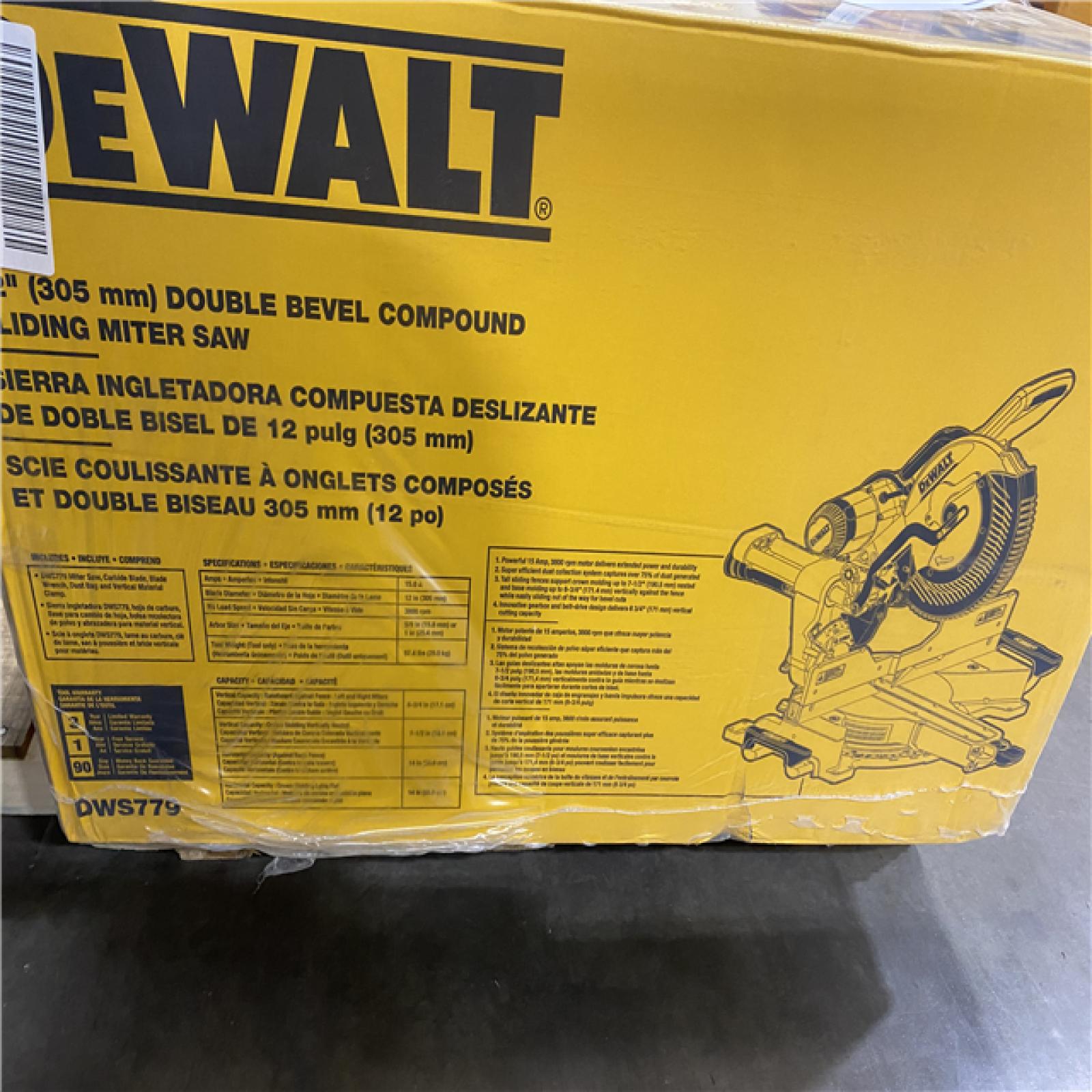 NEW- DeWalt 15 Amps 12 in. Corded Dual-Bevel Sliding Compound Miter Saw