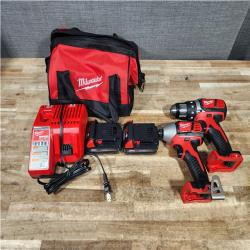 HOUSTON LOCATION - AS - IS Milwaukee 18V Lithium-Ion Cordless Drill Driver/Impact Driver Combo Kit