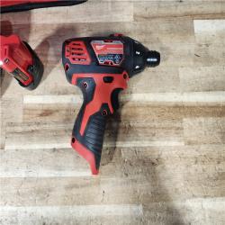 HOUSTON LOCATION - AS - IS Milwaukee 12V Lithium-Ion Cordless 1/4 in. Hex Screwdriver Kit