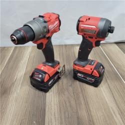 AS-IS MILWAUKEE M18 FUEL 18V Lithium-Ion Brushless Cordless Hammer Drill and Impact Driver Combo Kit (2-Tool) with 2 Batteries