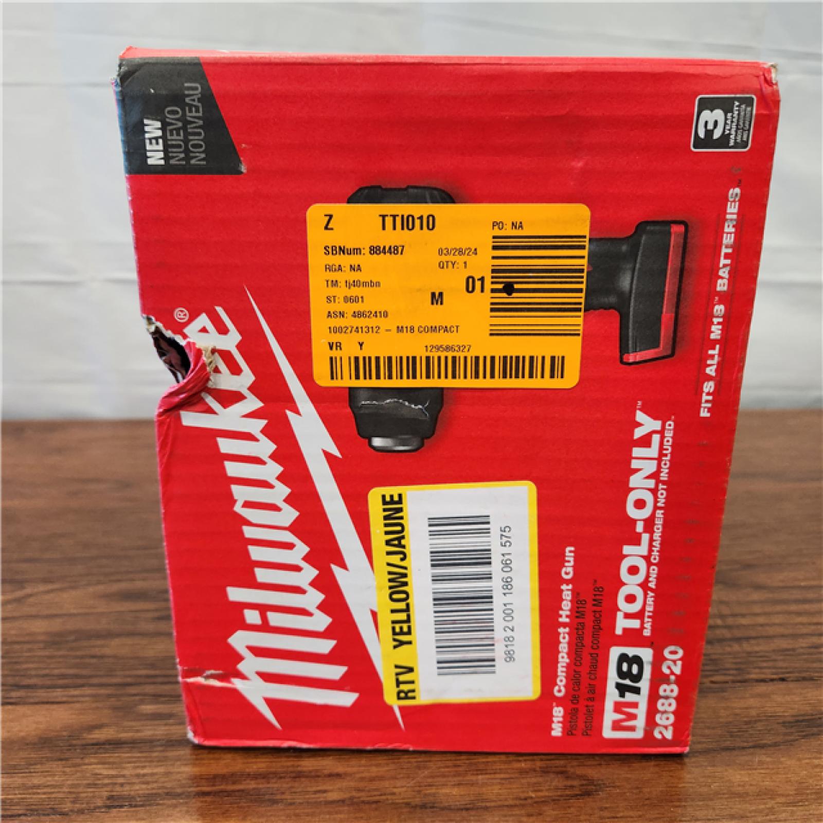 AS-IS Milwaukee M18 18-Volt Lithium-Ion Cordless Compact Heat Gun (Tool-Only)