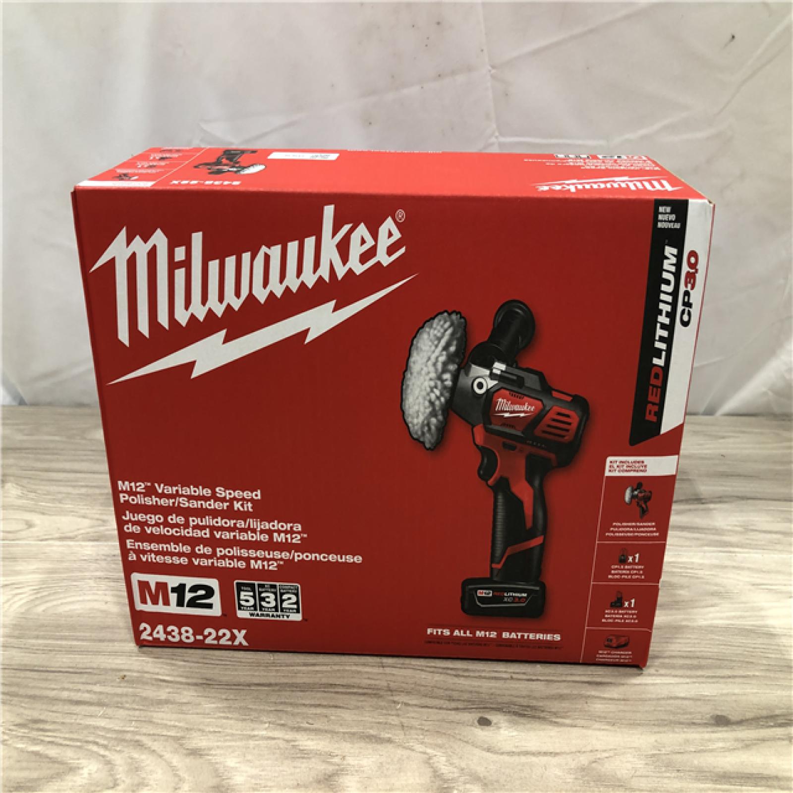 NEW! - Milwaukee M12 12-Volt Lithium-Ion Cordless Variable Speed Polisher/Sander Kit