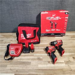 HOUSTON LOCATION - AS-IS (APPEARS LIKE NEW) Milwaukee FUEL 12-Volt Lithium-Ion Brushless Cordless Hammer Drill and Impact Driver Combo Kit