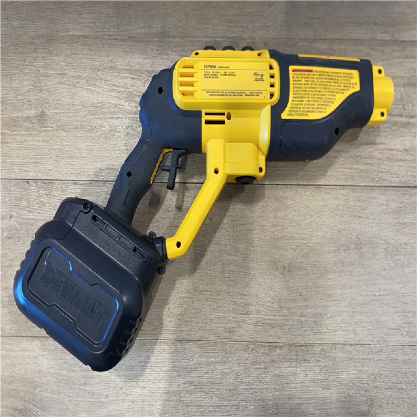 AS-IS DEWALT 20V MAX 550 PSI 1.0 GPM Cold Water Cordless Power Cleaner with 4-Nozzles (Tool Only)