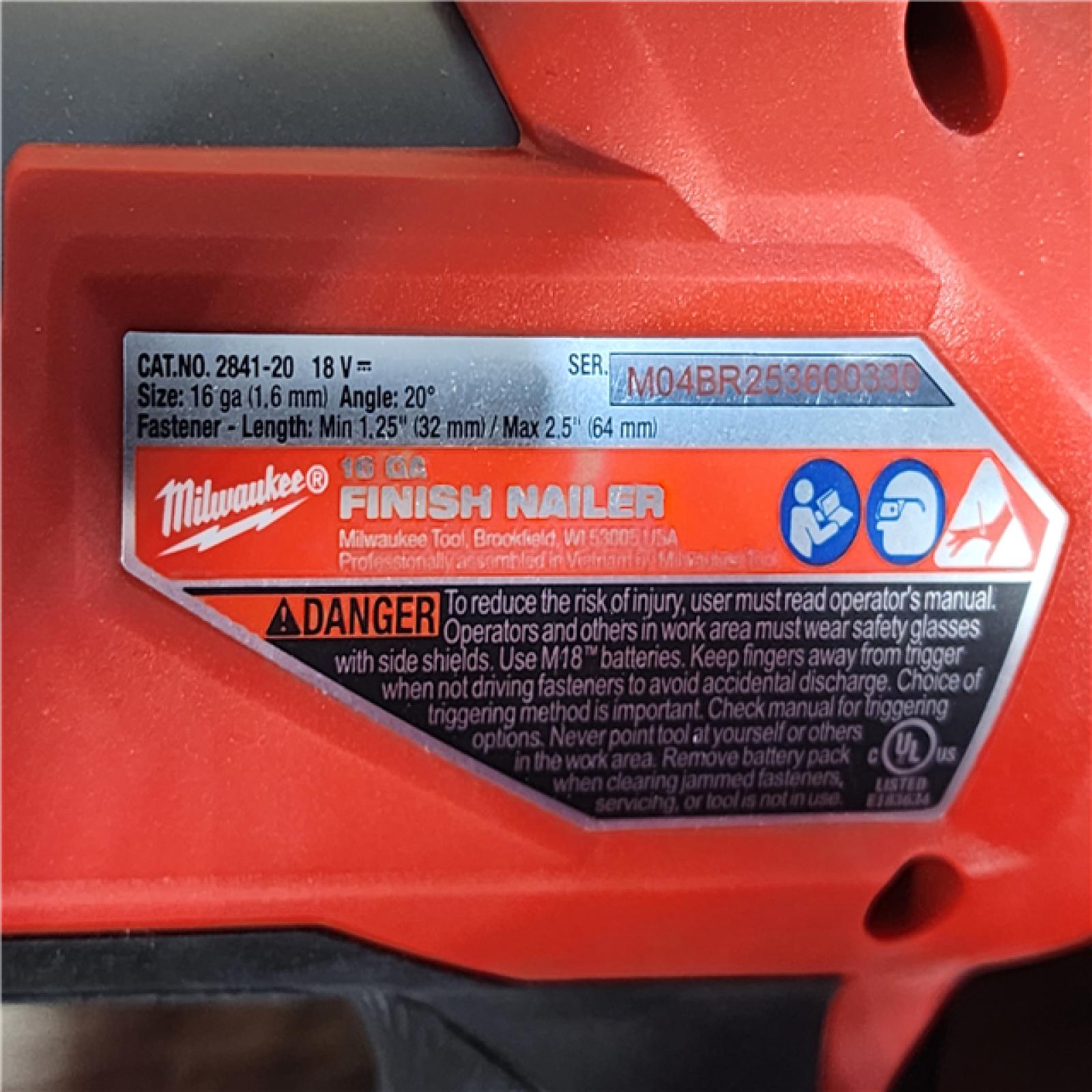 HOUSTON LOCATION - AS-IS Milwaukee  FUEL 18-Volt Lithium-Ion Brushless Cordless Gen II 16-Gauge Angled Finish Nailer (Tool-Only)