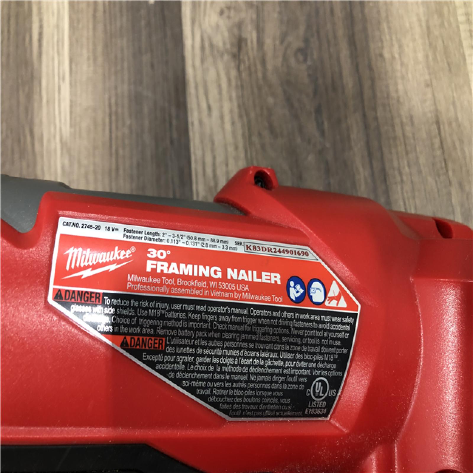 AS-IS Milwaukee  FUEL 3-1/2 in. 18-Volt 30-Degree Lithium-Ion Brushless Cordless Framing Nailer (Tool-Only)