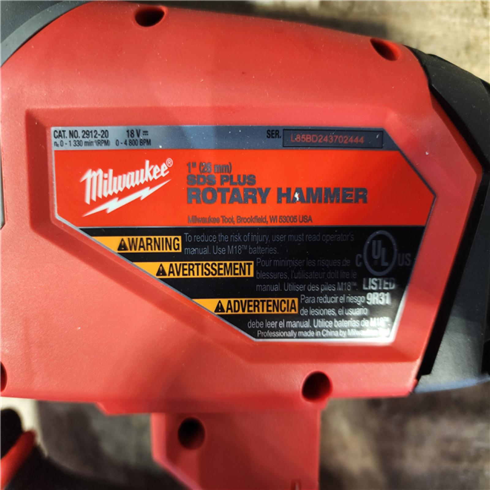 HOUSTON LOCATION - AS-IS Milwaukee FUEL 18V Lithium-Ion Brushless Cordless 1 in. SDS-Plus Rotary Hammer (Tool-Only)