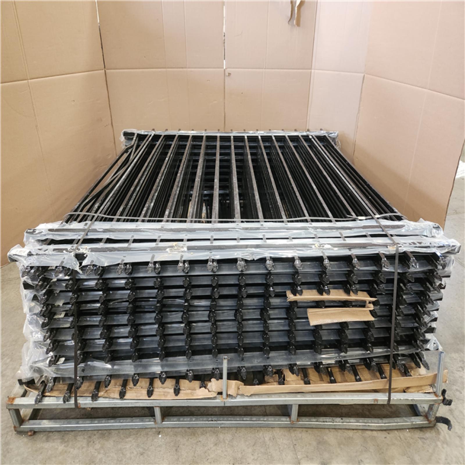 Phoenix Fencer Wire 6 ft. x 6 ft. Heavy-Duty Steel Spaced Bar Pointed Pinnacle Flat Metal Fence Panel (20-Panels)