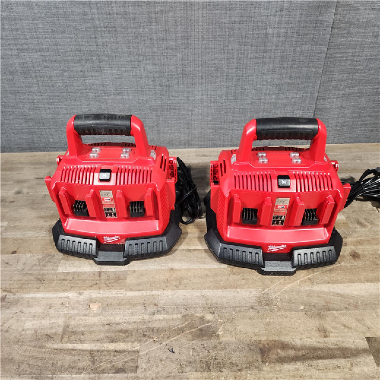 HOUSTON LOCATION - AS-IS (2) Milwaukee 48-59-1806 M18 Six Pack Charger