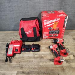 HOUSTON LOCATION - AS-IS Milwaukee M18 18V Lithium-Ion Brushless Cordless Compact Drill/Impact Combo Kit (2-Tool) W/(2) 2.0 Ah Batteries  Charger & Bag