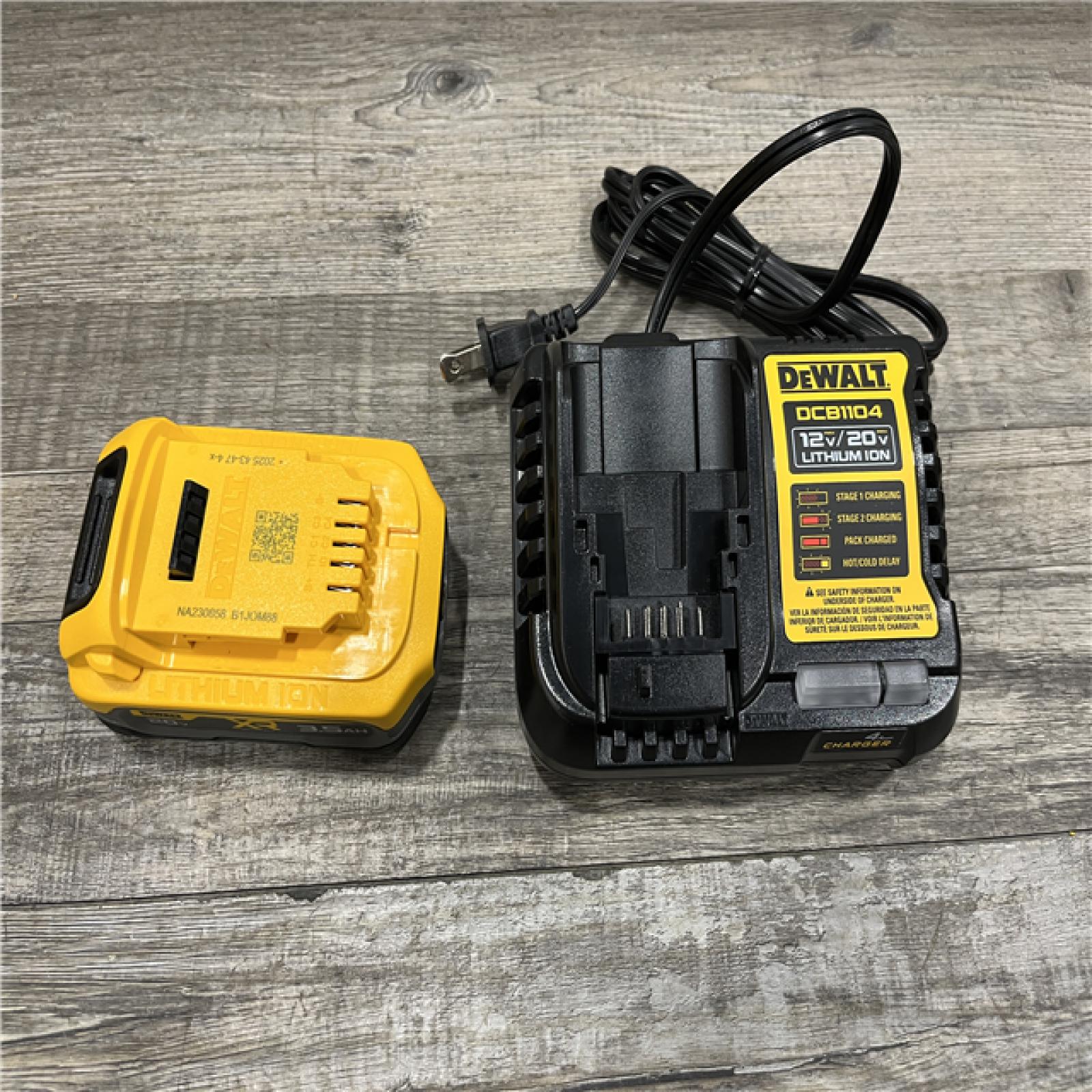 AS-IS DEWALT 20V MAX XR POWERSTACK Lithium-Ion Battery Starter Kit with 3.5Ah Battery and Charger