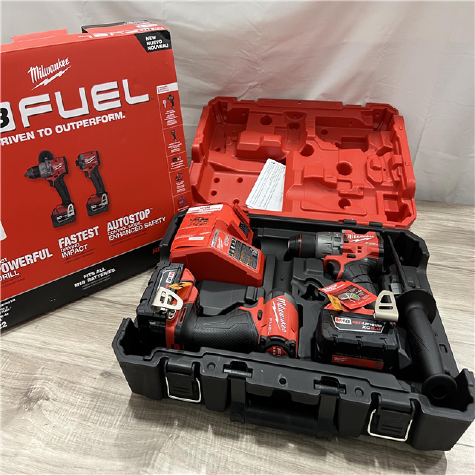 NEW Milwaukee FUEL 18V Lithium-Ion Brushless Cordless Hammer Drill and Impact Driver Combo Kit