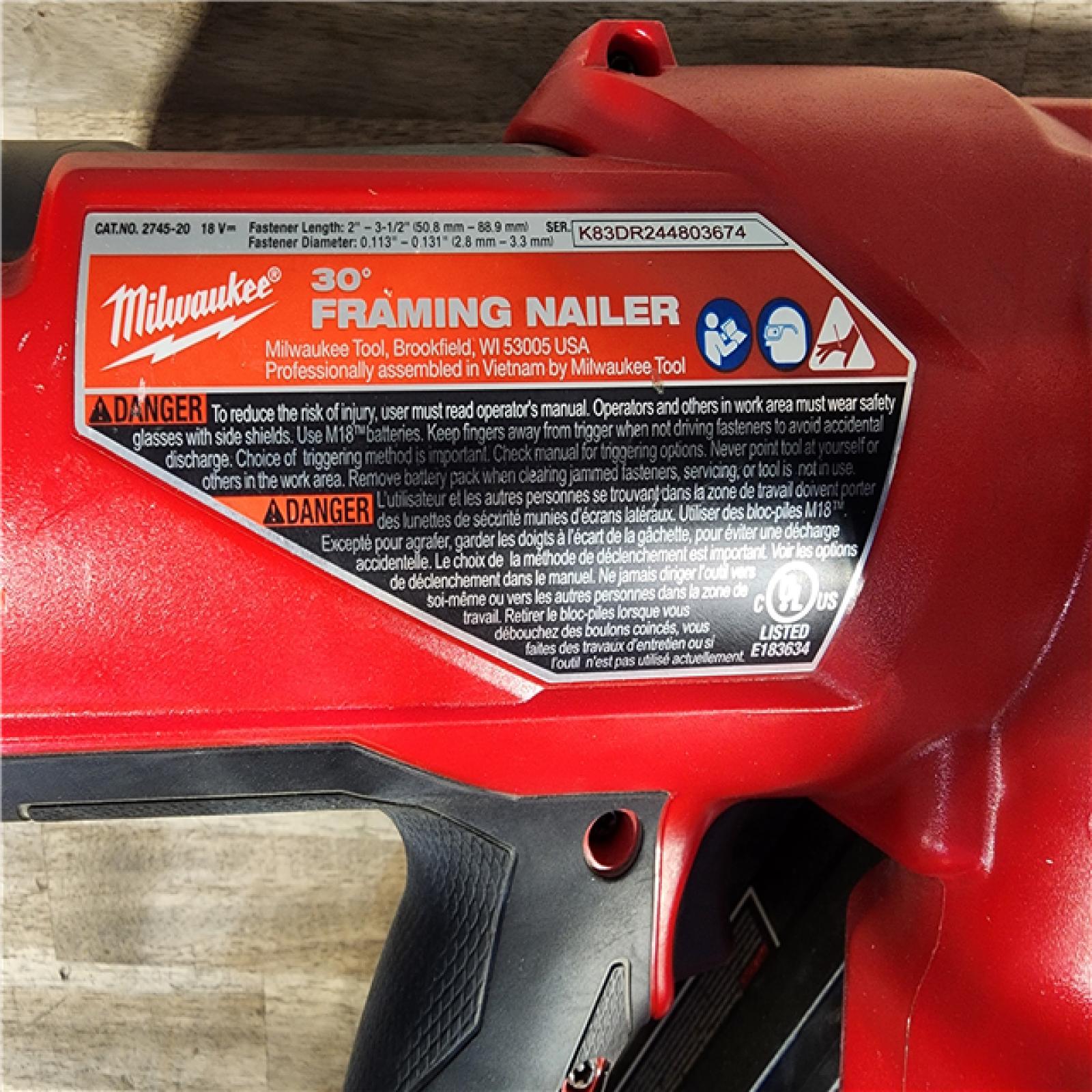 HOUSTON LOCATION - AS-IS M18 FUEL 3-1/2 in. 18-Volt 30-Degree Lithium-Ion Brushless Cordless Framing Nailer (Tool-Only)