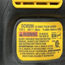 AS-IS DEWALT 20V MAX XR Cordless Brushless 1/4 Sheet Variable Speed Sander (Tool Only)