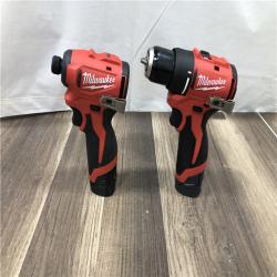 AS-IS Milwaukee 12-Volt Lithium-Ion Brushless Cordless Subcompact Drill and Impact Driver Combo Kit
