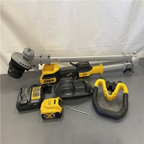 AS-IS - DeWalt 20V MAX 14 in. Brushless Cordless Battery Powered Foldable String Trimmer Kit with (1) 5 Ah Battery & Charger