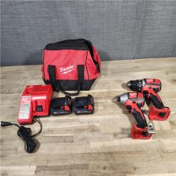 HOUSTON LOCATION - AS-IS Milwaukee 18V Cordless Brushed 2-Tool Drill/Driver and Impact Driver Kit