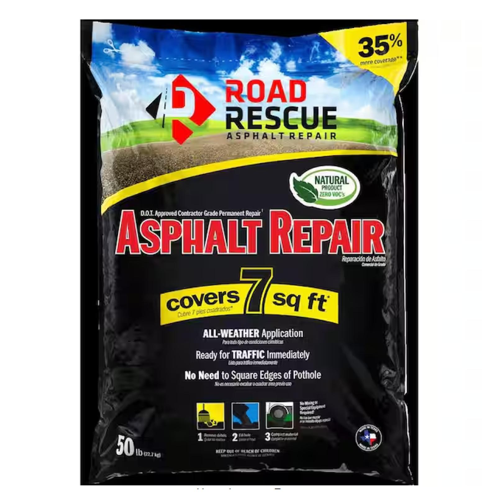 DALLAS LOCATION - Road Rescue 50 lbs. Asphalt Repair PALLET-(62 UNITS)
