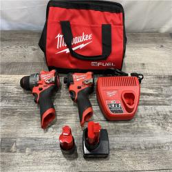 AS-IS Milwaukee FUEL 12-Volt Lithium-Ion Brushless Cordless Hammer Drill and Impact Driver Combo Kit