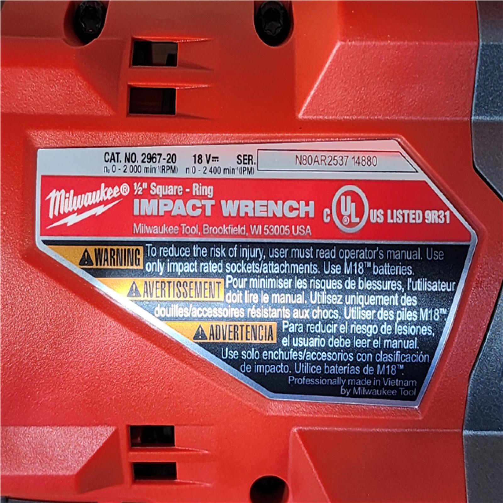 HOUSTON LOCATION - AS-IS (APPEARS LIKE NEW) Milwaukee FUEL 18V Lithium-Ion Brushless Cordless 1/2 in. Impact Wrench with Friction Ring (Tool-Only)