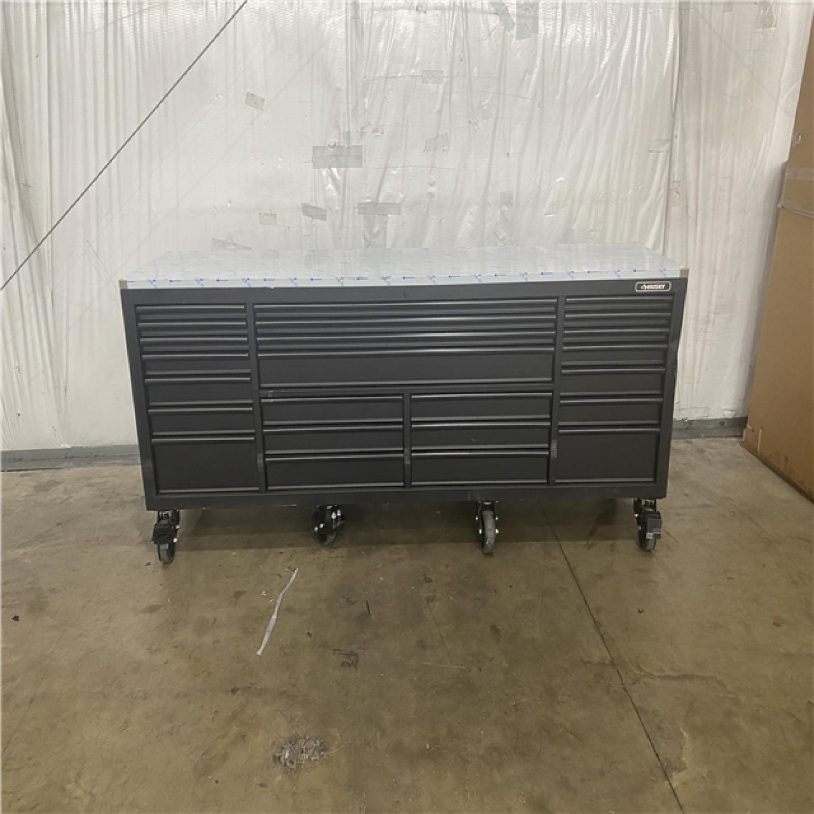 Houston Location AS IS - Home Improvement Pallet 8Foot HUSKY 24-Drawer Mobile WorkBench