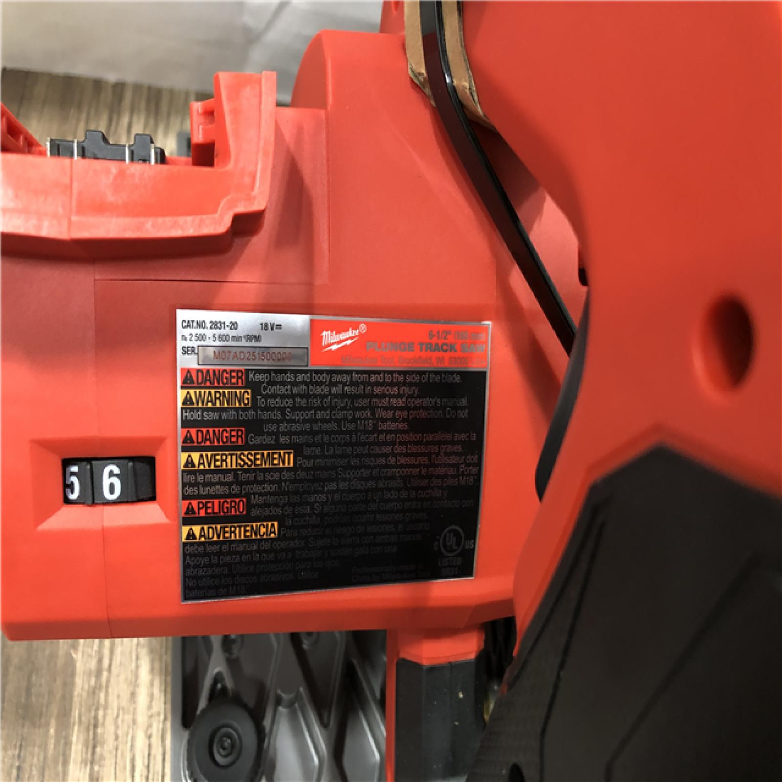 AS-IS Milwaukee  FUEL 18V Lithium-Ion Cordless Brushless 6-1/2 in. Plunge Cut Track Saw (Tool-Only)