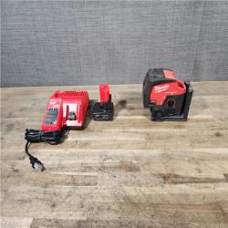 HOUSTON LOCATION - AS-IS Milwaukee Green 125 Ft. Cross Line and Plumb Points Laser Level Kit