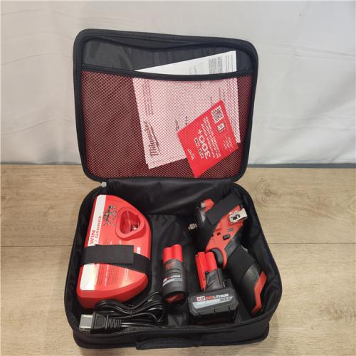 AS-IS- Milwaukee FUEL 12V Li-Ion Brushless Cordless Stubby 3/8 in. Impact Wrench Kit