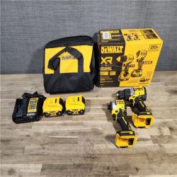 HOUSTON LOCATION - AS-IS (APPEARS LIKE NEW) DEWALT 20V MAX XR Hammer Drill and ATOMIC Impact Driver 2 Tool Cordless Combo Kit with (2) 4.0Ah Batteries, Charger, and Bag