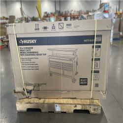 DALLAS LOCATION- AS-IS HUSKY 52 in. W x 25 in. D Heavy Duty 9-Drawer Mobile Workbench Cabinet w/ Adjustable-Height Hardwood Top