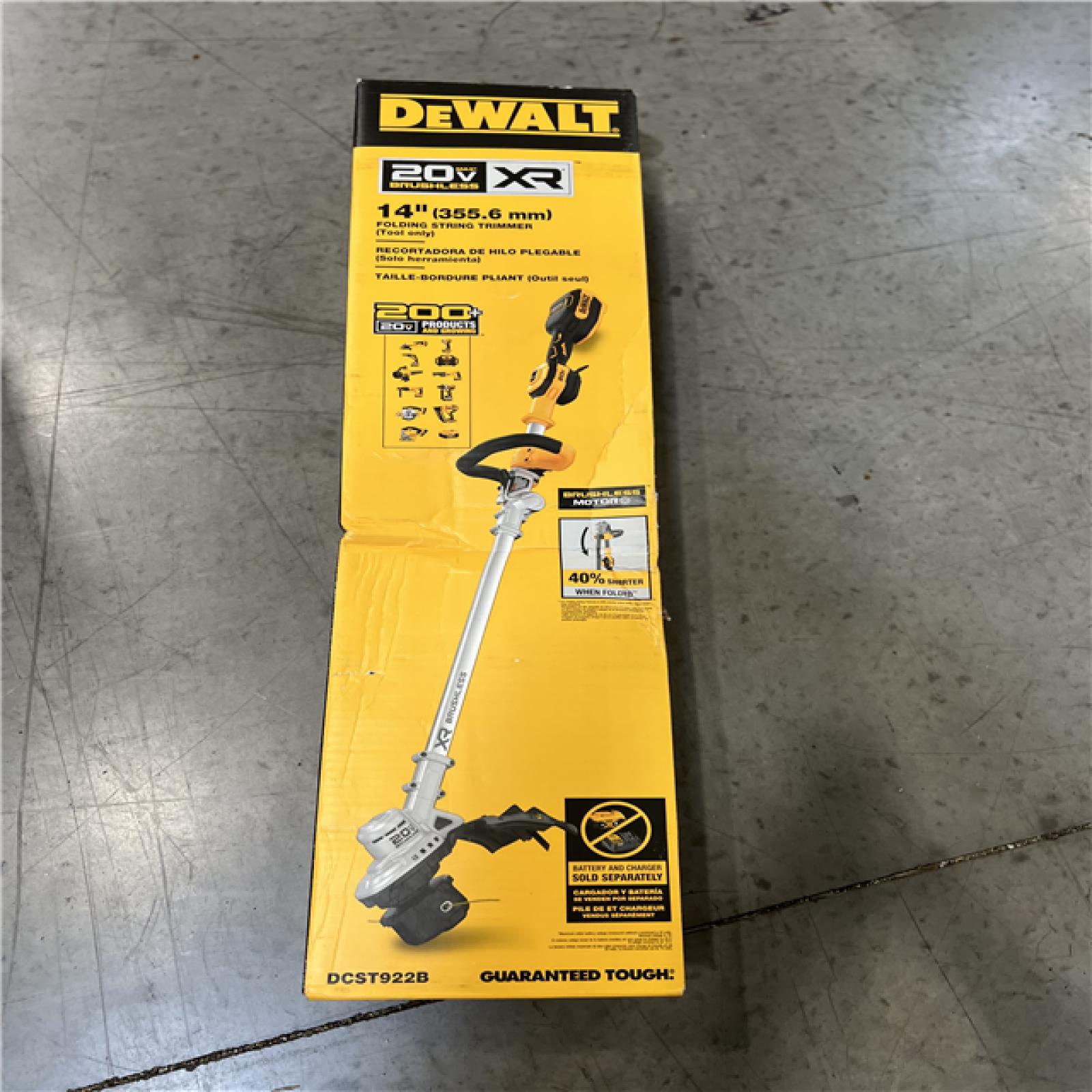 NEW! - DEWALT 20V MAX 14 in. Brushless Cordless Battery Powered Foldable String Trimmer (Tool Only)