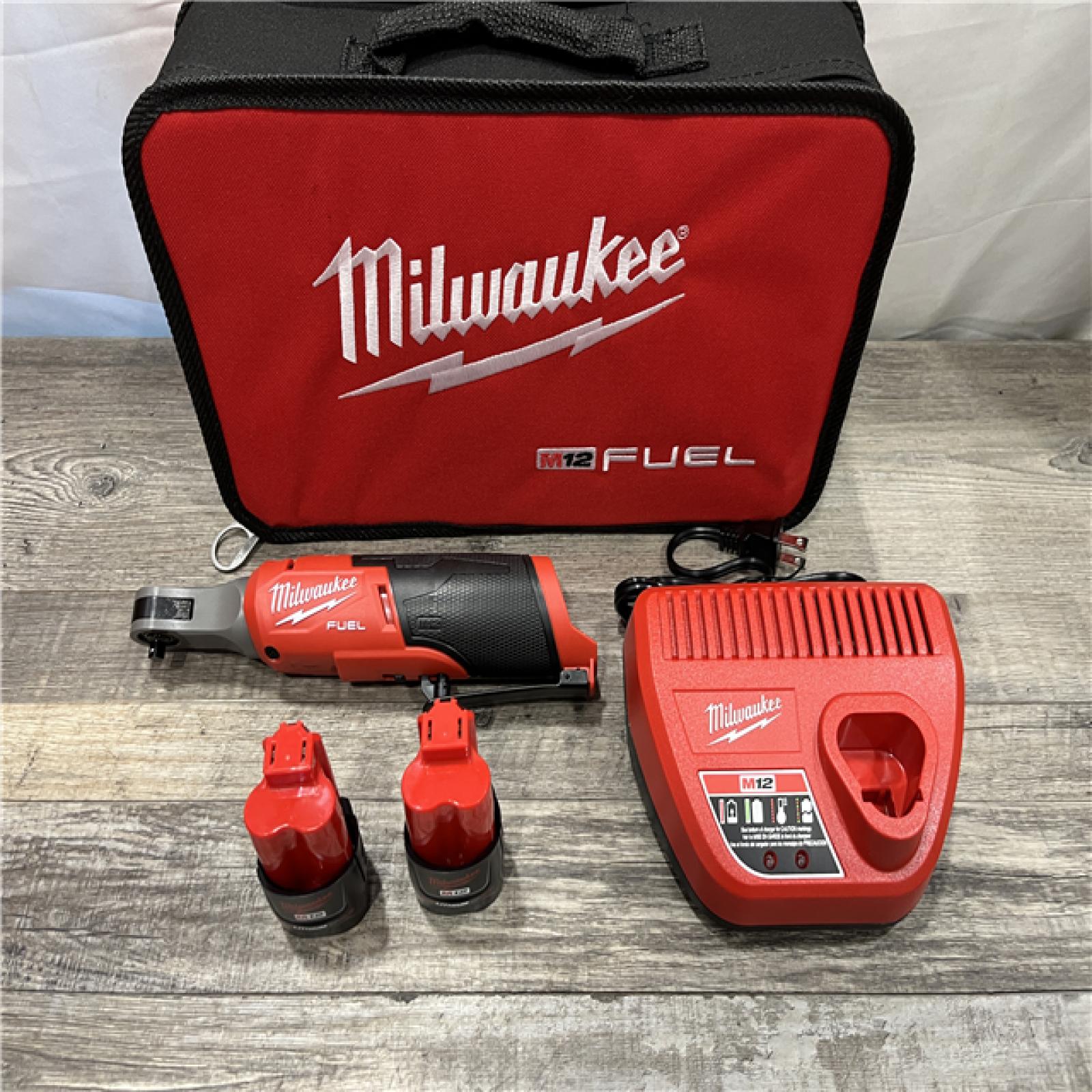 AS-IS Milwaukee FUEL 12V Lithium-Ion Brushless Cordless High Speed 1/4 in. Ratchet Kit