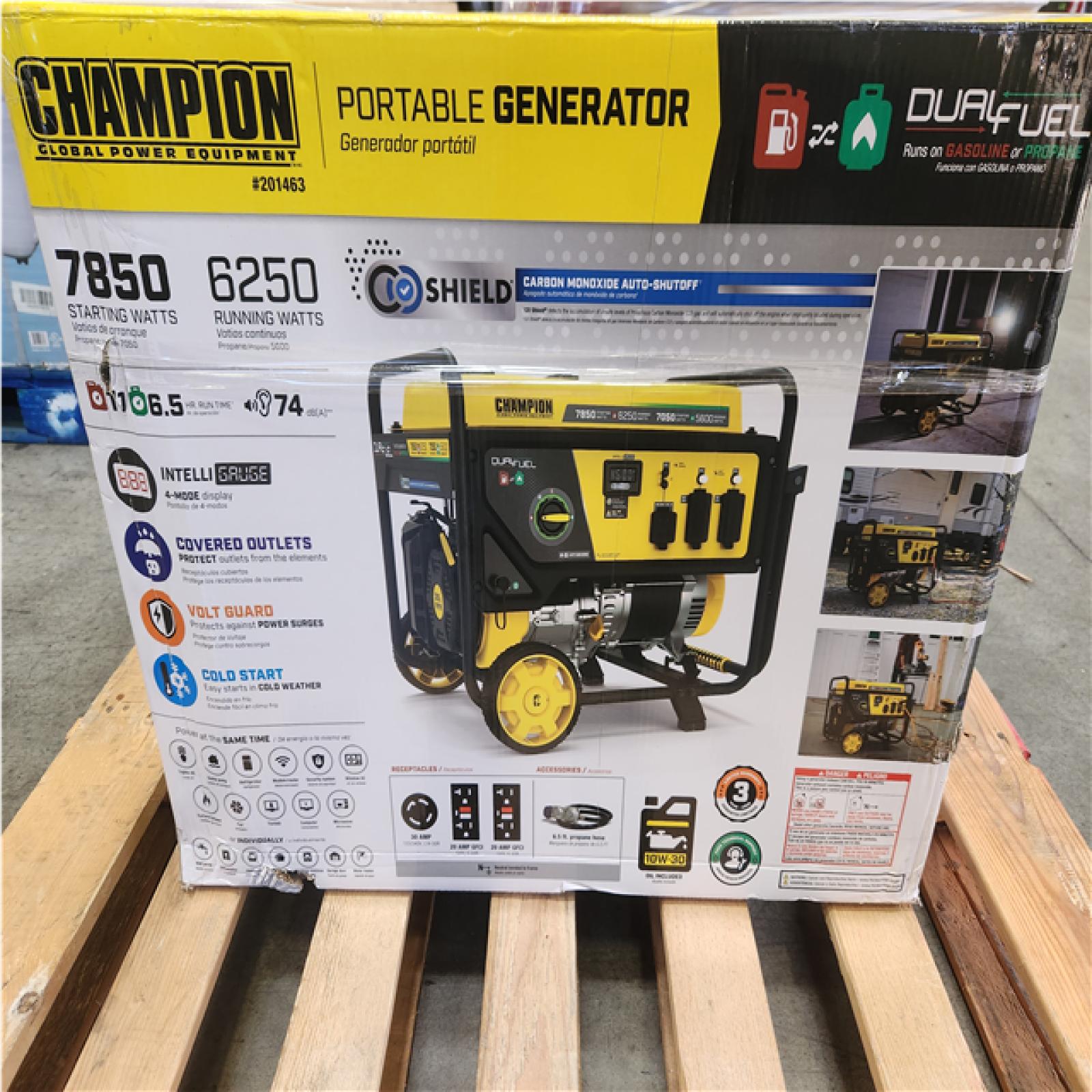 Phoenix NEW Champion Power Equipment 7850/6250-Watt Recoil Start Dual Fuel Portable Generator w/ Free 3-Year Warranty for Home Backup and Storm Prep