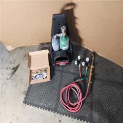 HOUSTON LOCATION - AS-IS Lincoln Electric Port-a-Torch Kit with Oxygen and Acetylene Tanks and 3/16 in. X 12 Ft. Hose  for Cutting Welding and Brazing