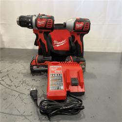 AS-IS- Milwaukee 18V Cordless Brushed 2-Tool Drill/Driver and Impact Driver Kit