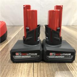 AS-IS Milwaukee 12V Lithium-Ion XC High Output 5.0 Ah Battery Pack (2-Pack) Starter Kit with Charger