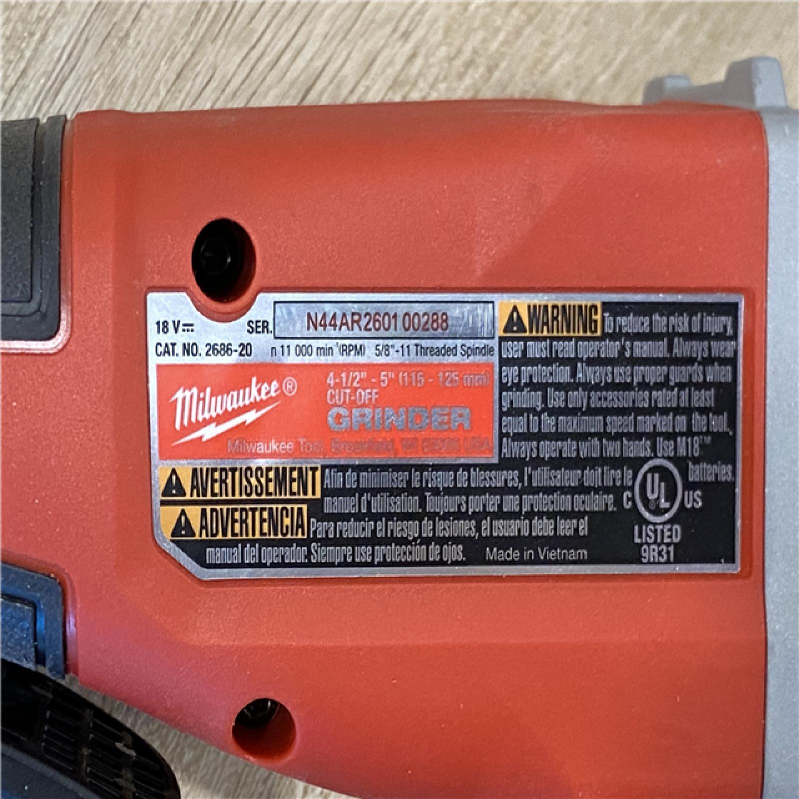 AS-IS Milwaukee FUEL 18-Volt Lithium-Ion Brushless Cordless 4-1/2 in./6 in. Braking Grinder with Paddle Switch (Tool-Only)
