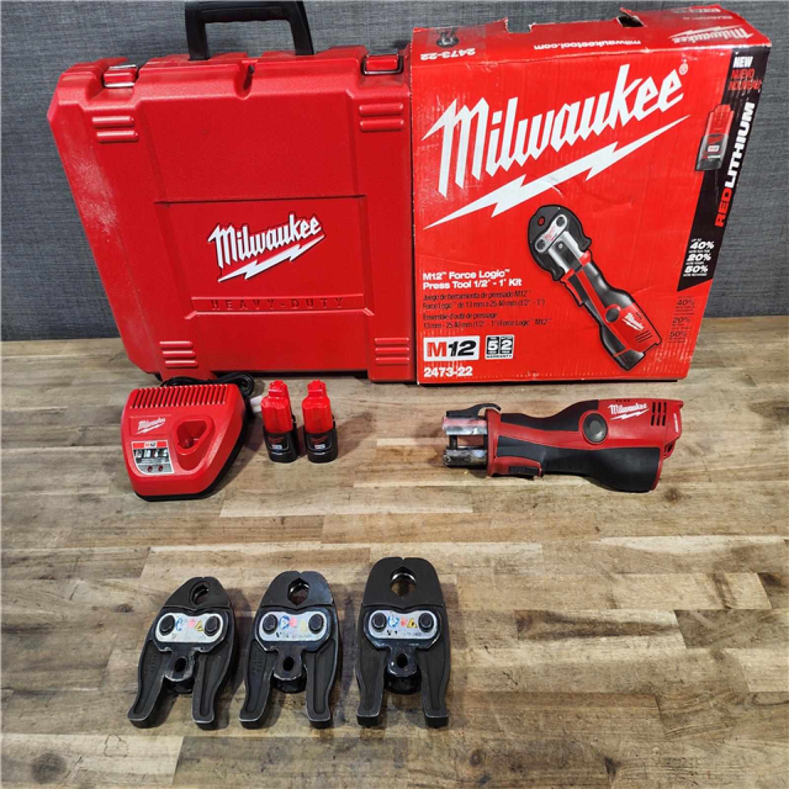 HOUSTON LOCATION - AS-IS MILWAUKEE 12-Volt Lithium-Ion Force Logic Cordless Press Tool Kit