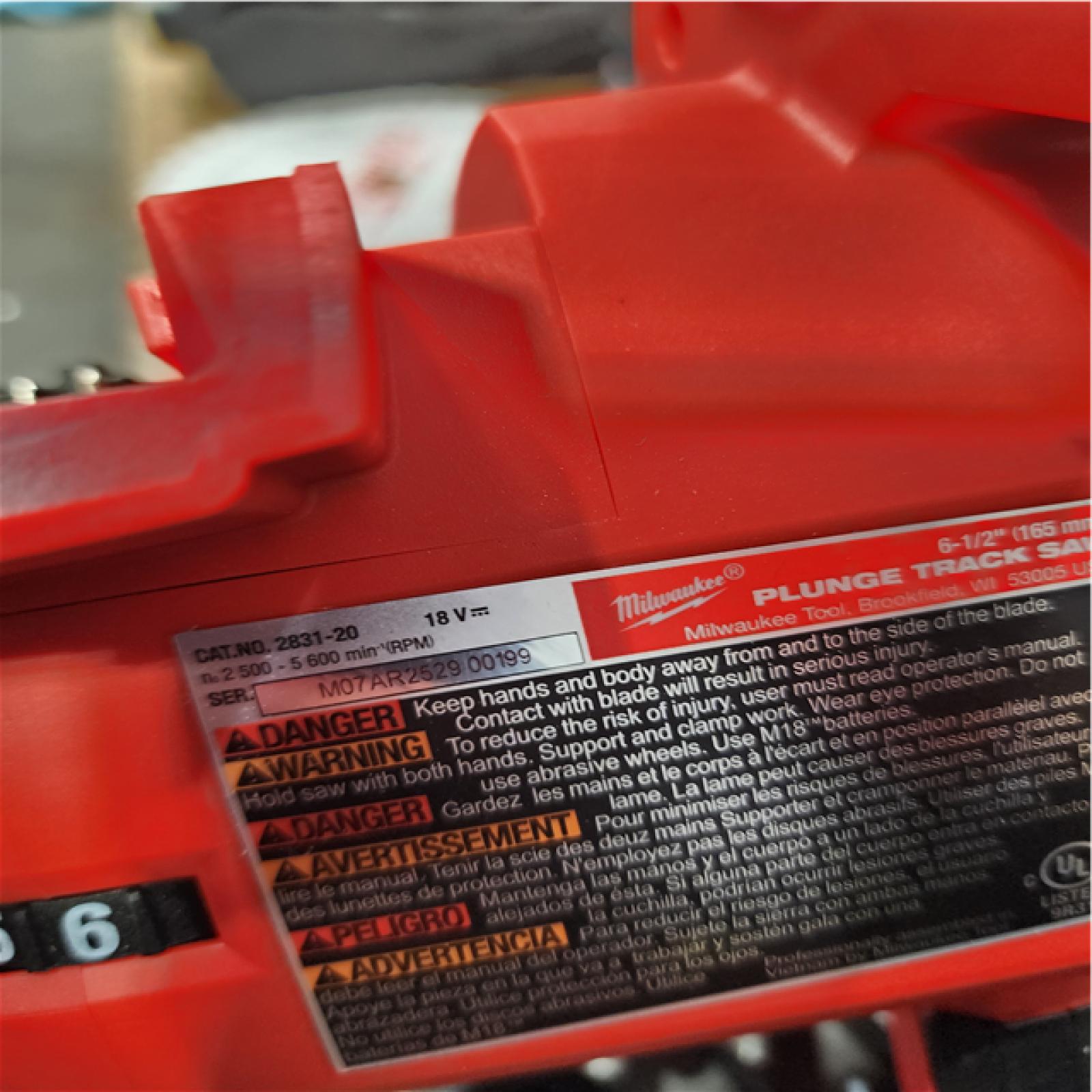 Houston Location AS-IS Milwaukee FUEL 18V Lithium-Ion Brushless Cordless 6-1/2 in. Plunge Track Saw PACKOUT Kit