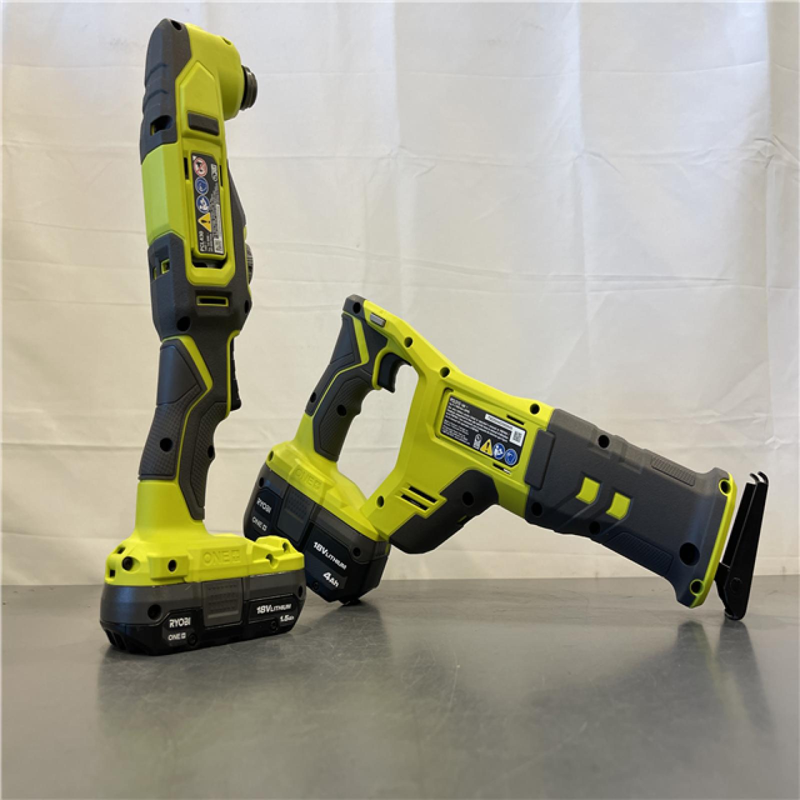 AS-IS - RYOBI ONE+ 18V Cordless 6-Tool Combo Kit with 1.5 Ah Battery, 4.0 Ah Battery, and Charger